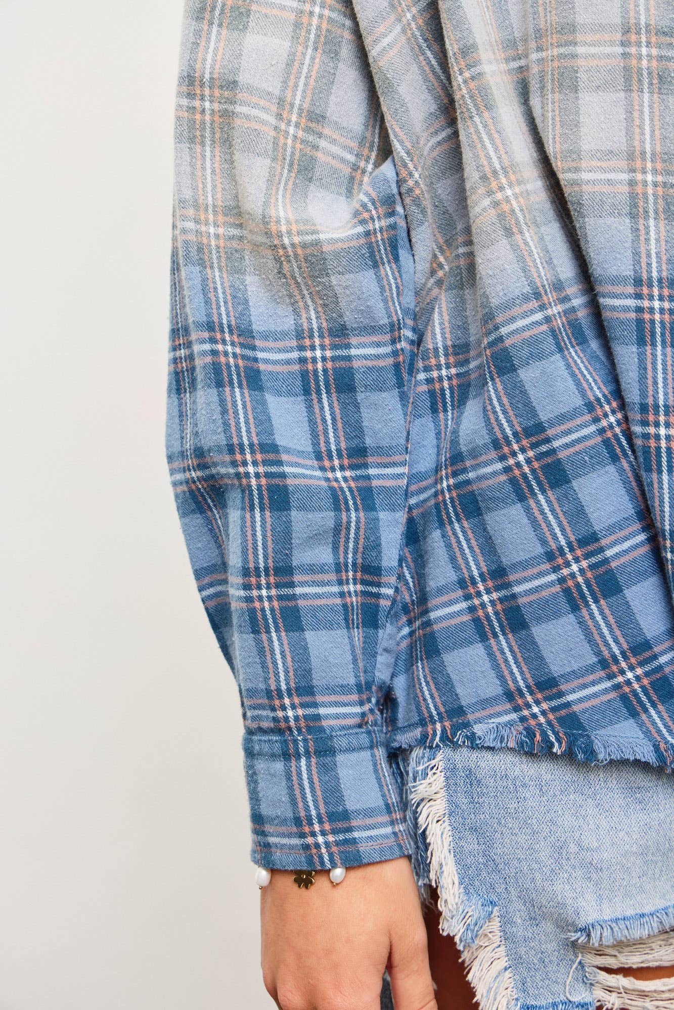 DIP-DYED BUTTON UP SHIRT