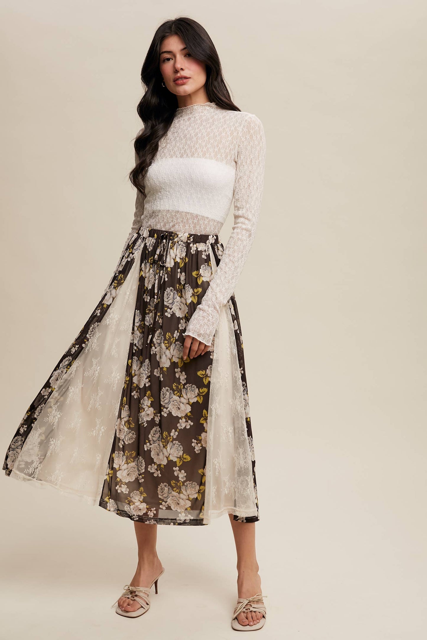 Lace Sheer High-Neck Layering Top