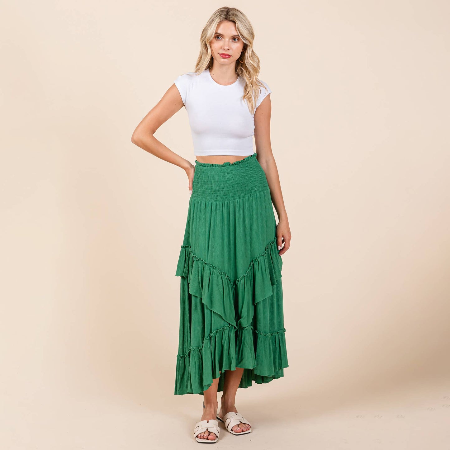 Asymetrical Ruffle Hem Convertible Skirt Dress