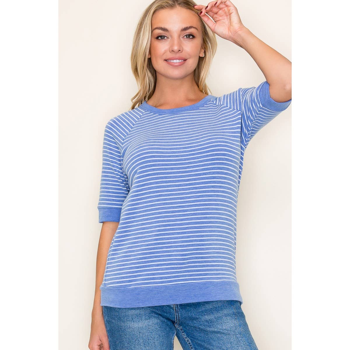 SOFT TERRY STRIPED TOP