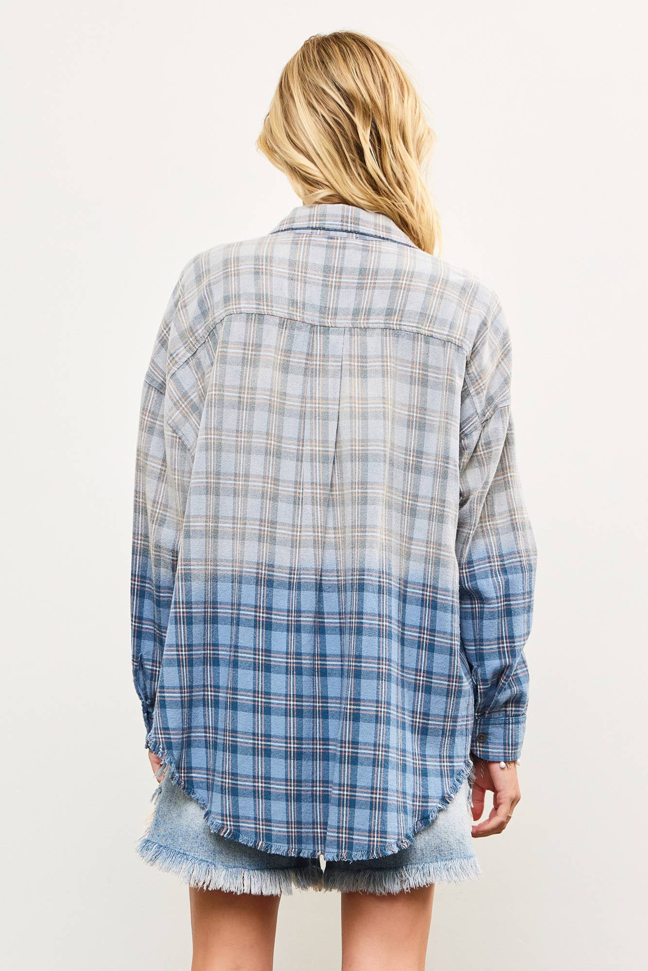 DIP-DYED BUTTON UP SHIRT