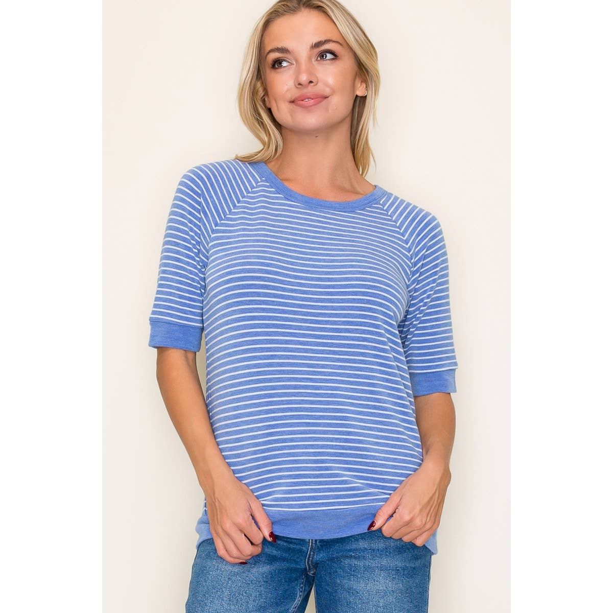 SOFT TERRY STRIPED TOP