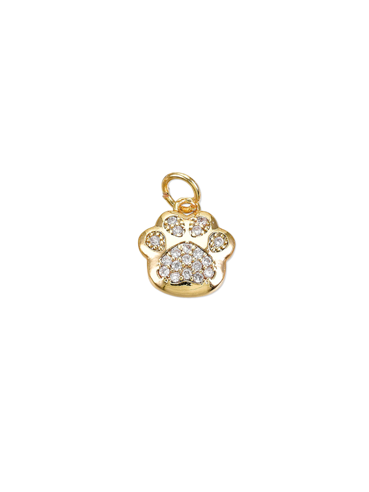 TCB Gold Cubic Zirconia Paw Print