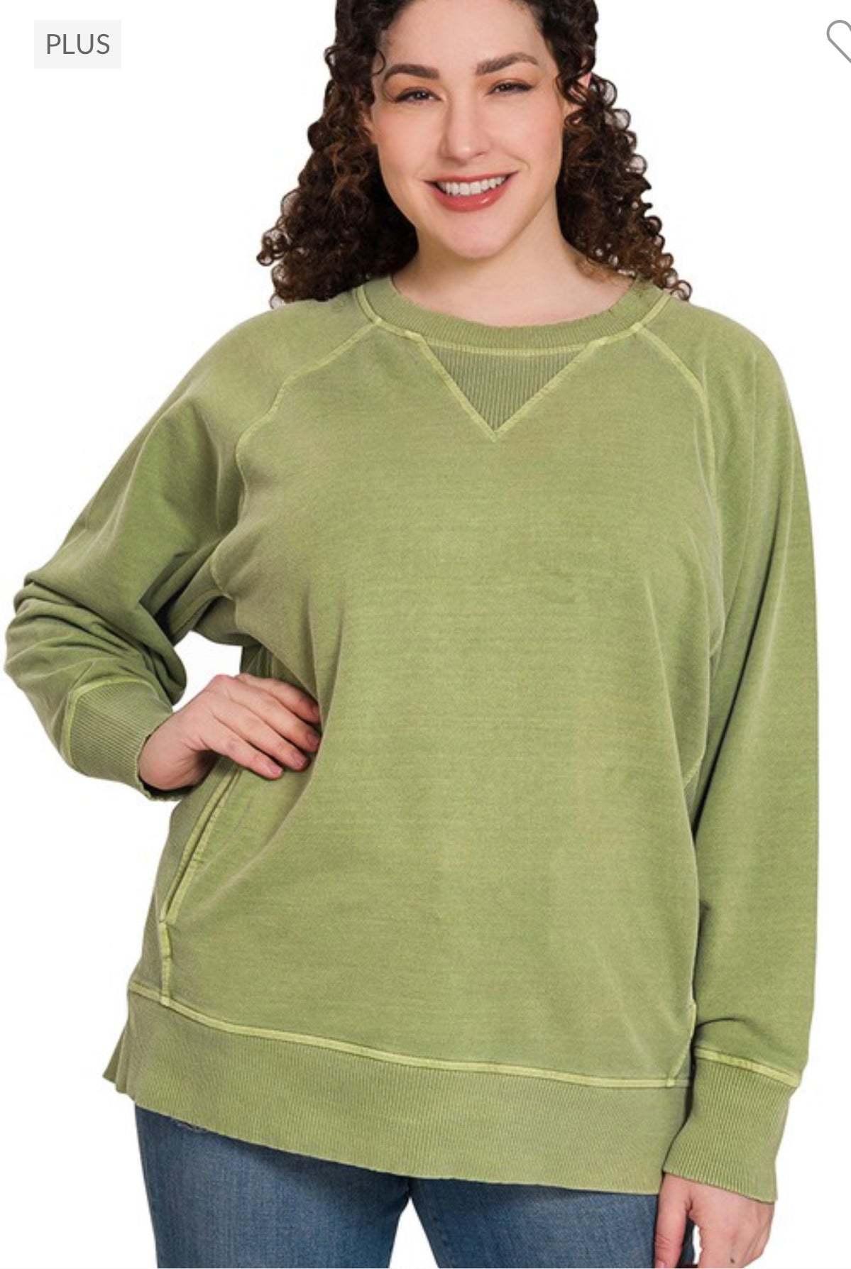 Plus Pigment Dyed French Terry Pullover