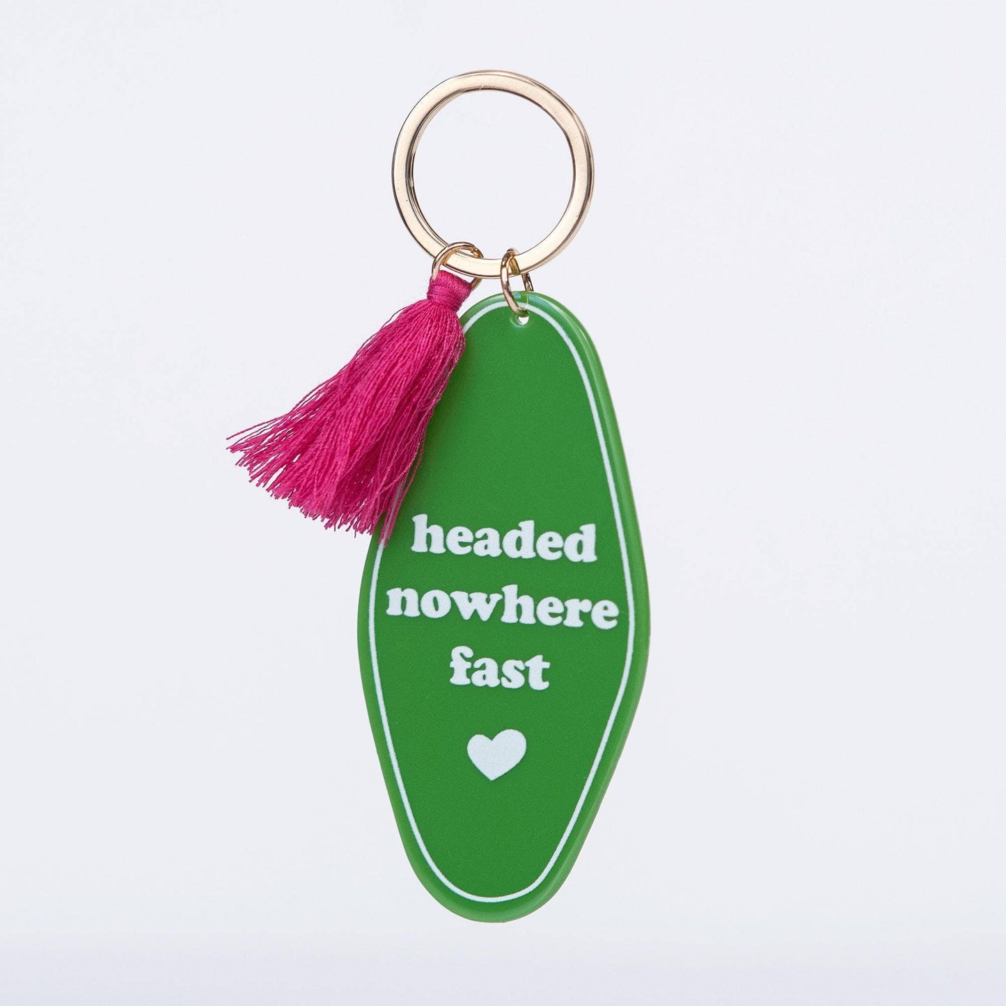 Headed Nowhere Fast Motel Keychain