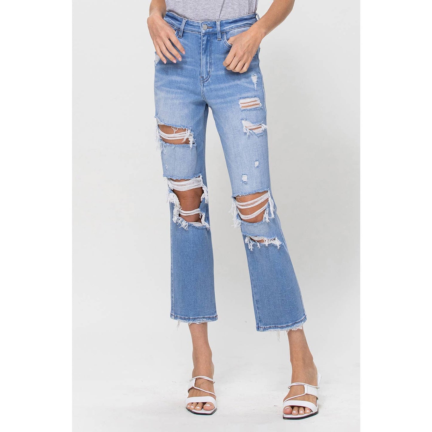 STRETCH SUPER HIGH RISE CROP STRAIGHT