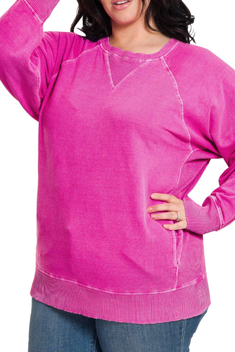 Plus Pigment Dyed French Terry Pullover