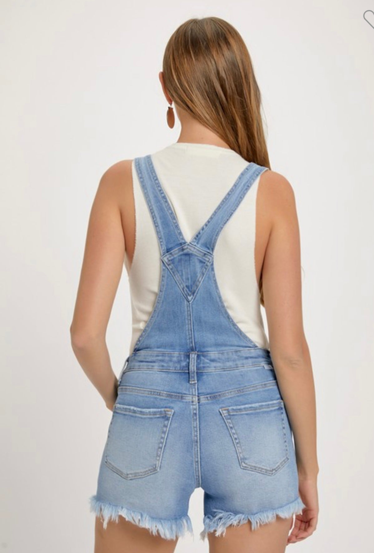 Front Distressed Short Bibs