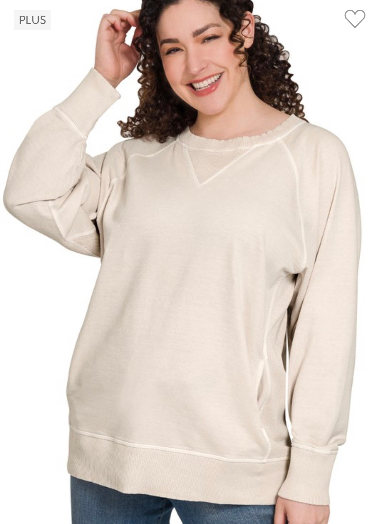 Plus Pigment Dyed French Terry Pullover