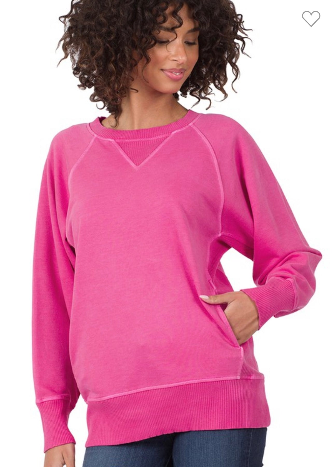 Pigment Dyed French Terry Pullover With Pockets in