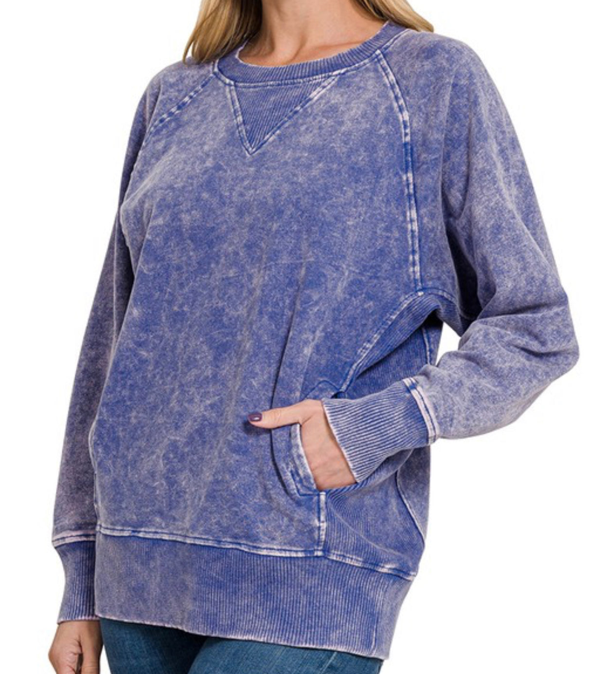 Acid Washed French Terry Pullover