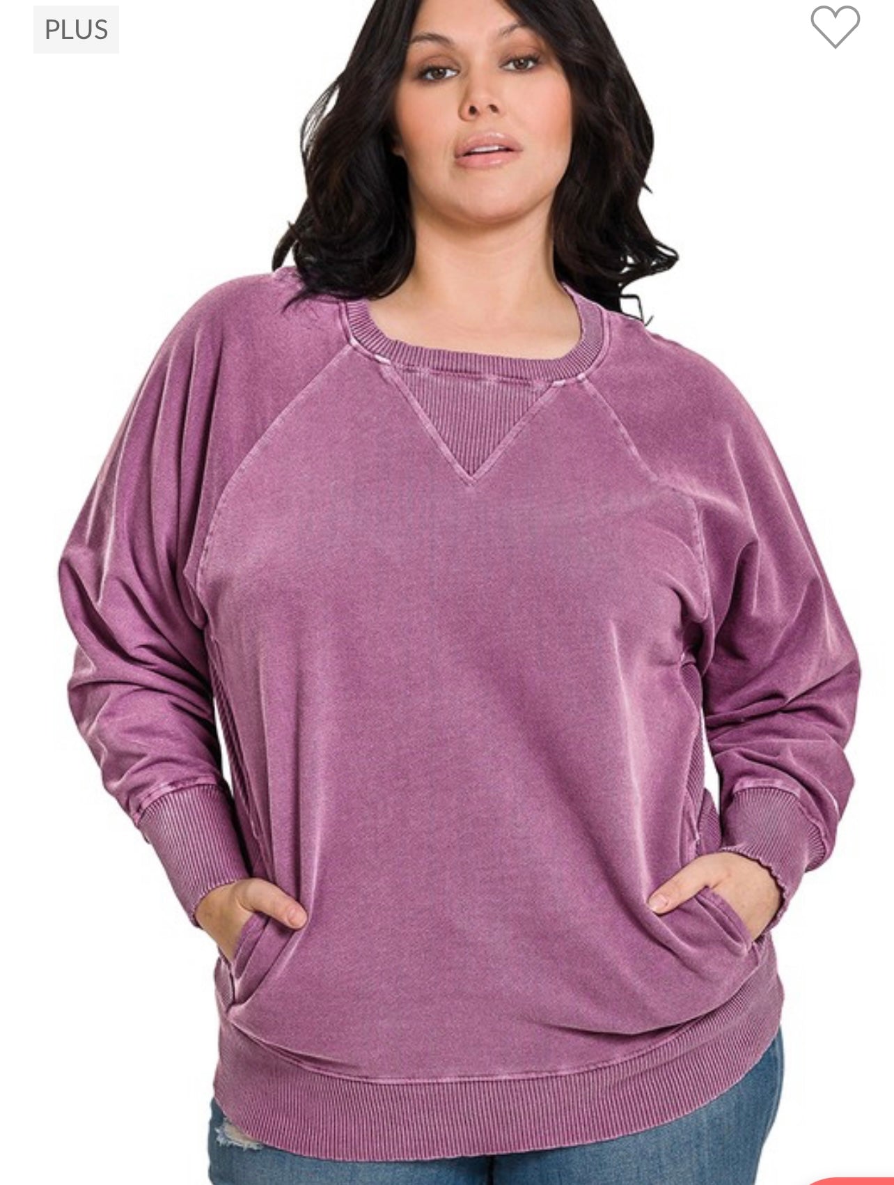 Plus Pigment Dyed French Terry Pullover