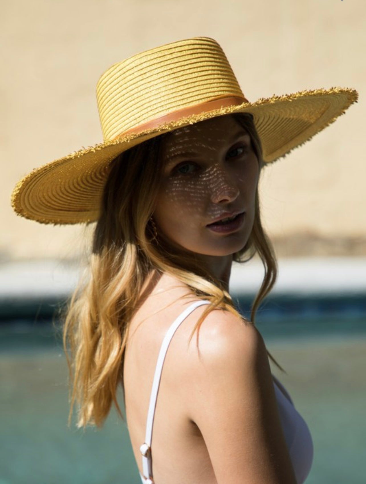 Sun Hat Frayed Fringe Edge