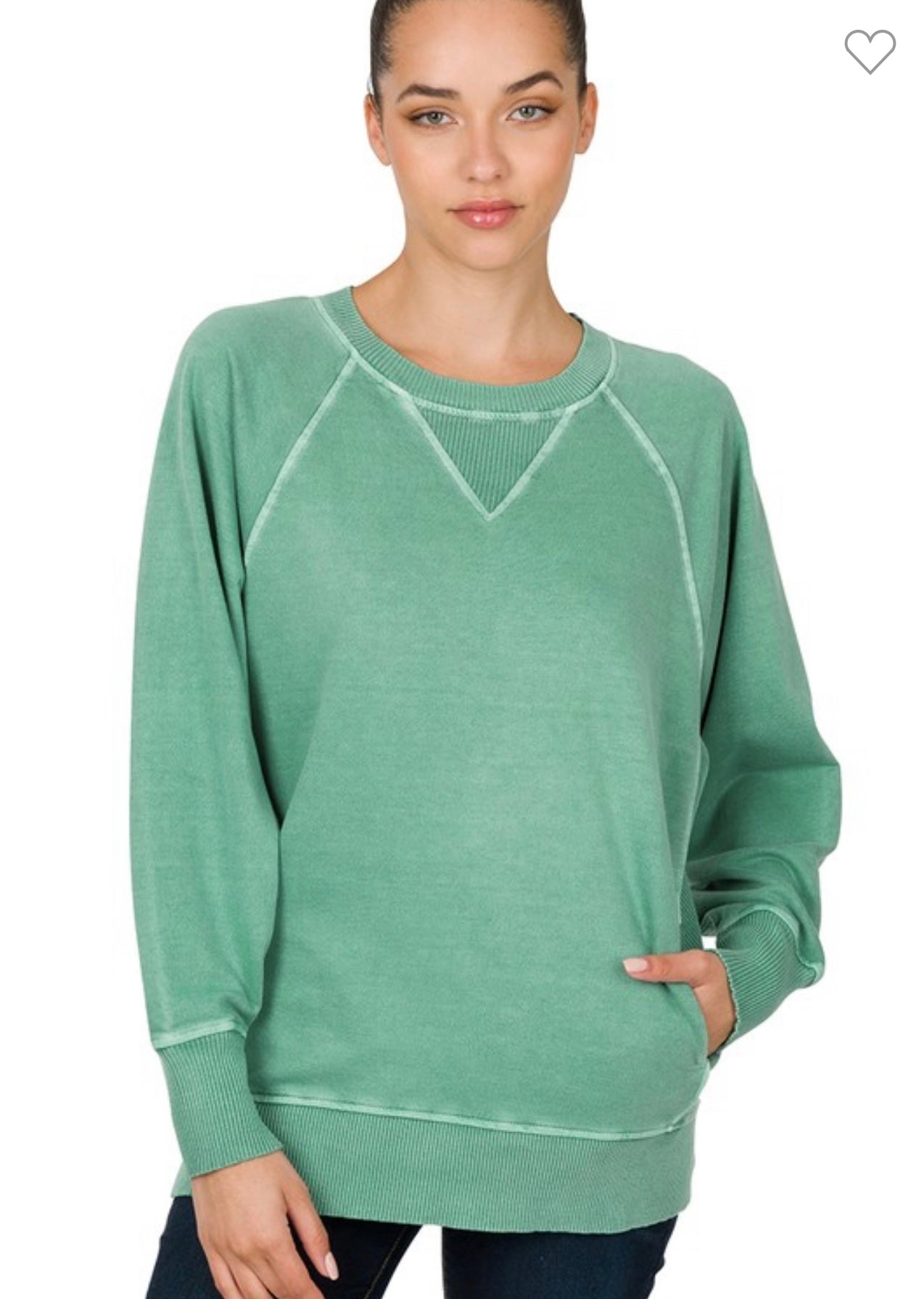Pigment Dyed French Terry Pullover With Pockets in