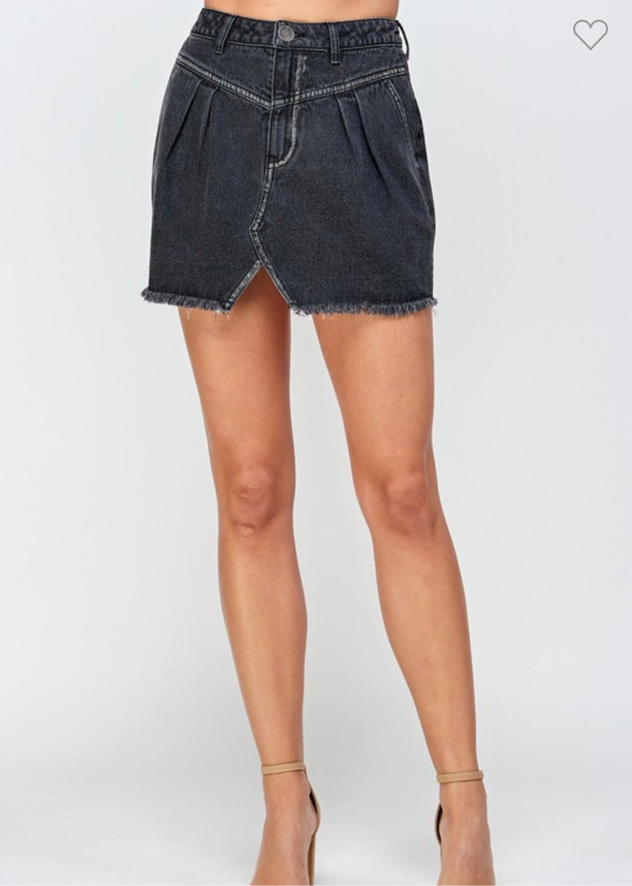Denim Washed Black Mini Skirt