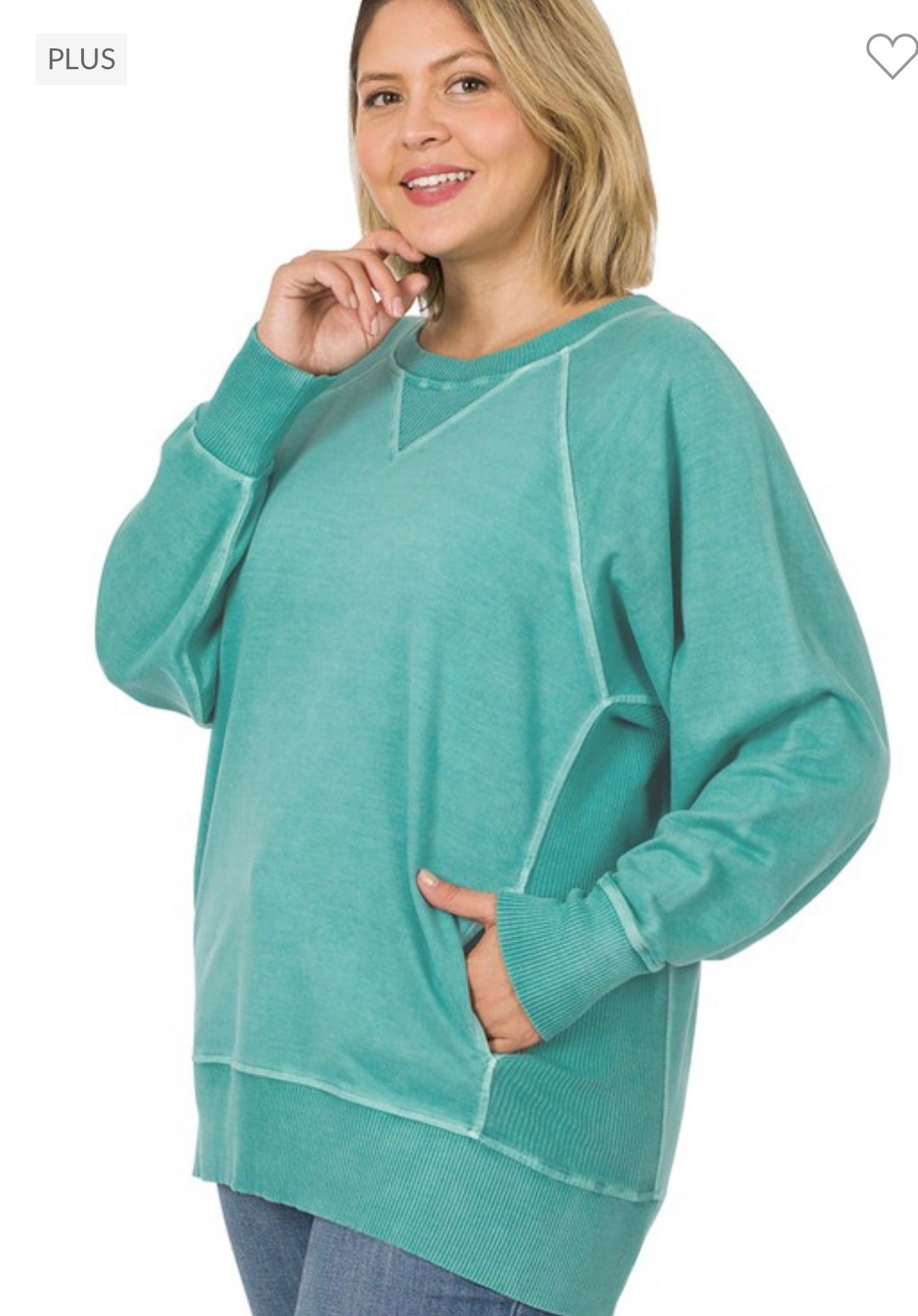Plus Pigment Dyed French Terry Pullover