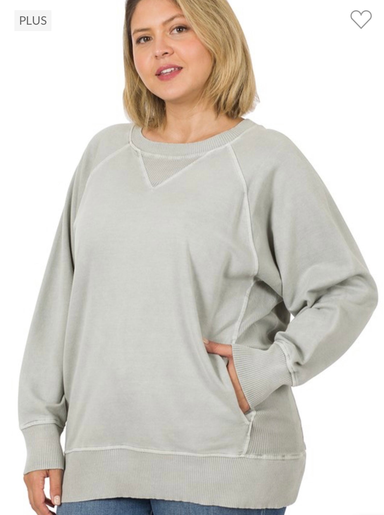 Plus Pigment Dyed French Terry Pullover