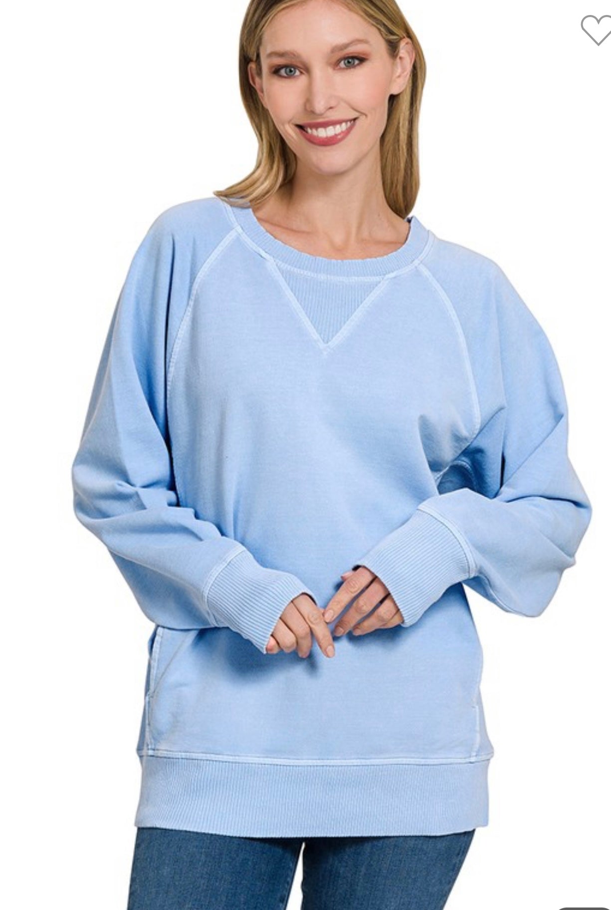 Pigment Dyed French Terry Pullover With Pockets in