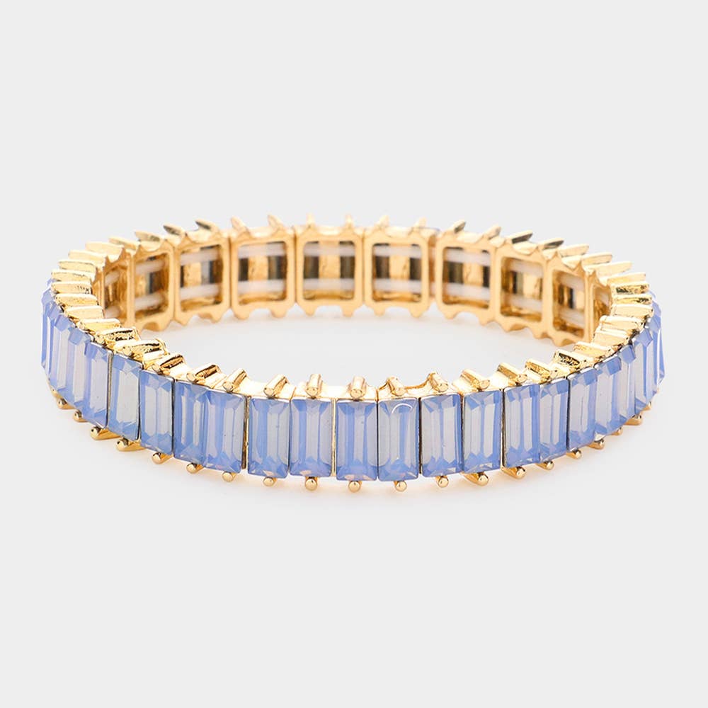Baguette Stone Stretch Evening Bracelet