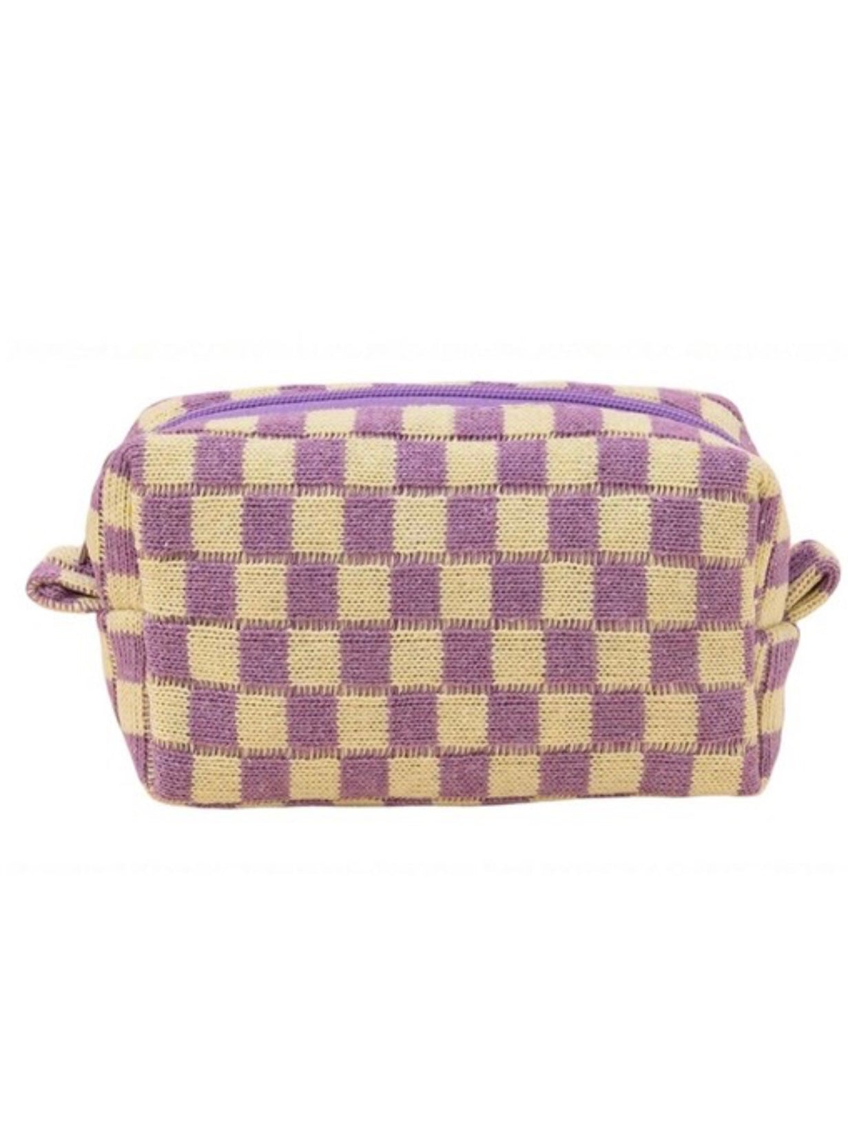 Checkered Make Up Bag