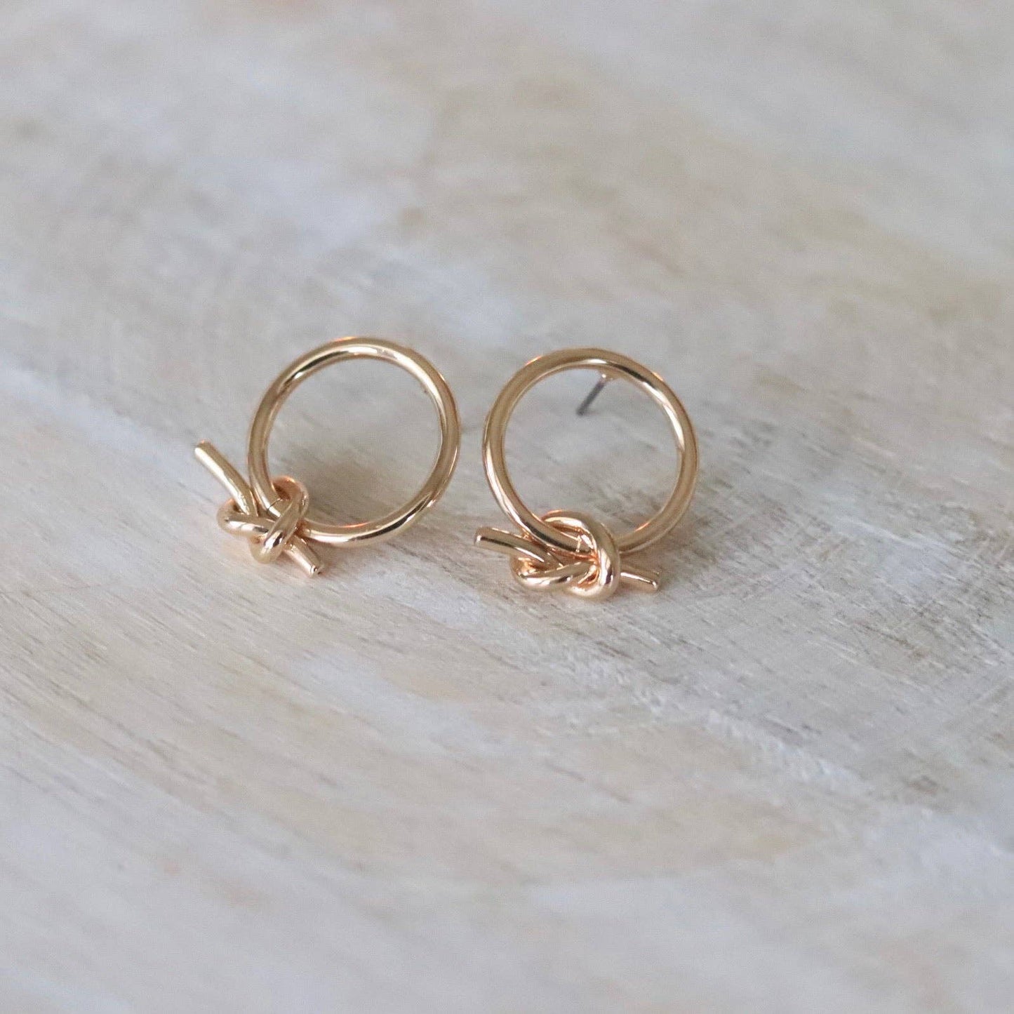 Petite Knotted Hoop Stud Earrings