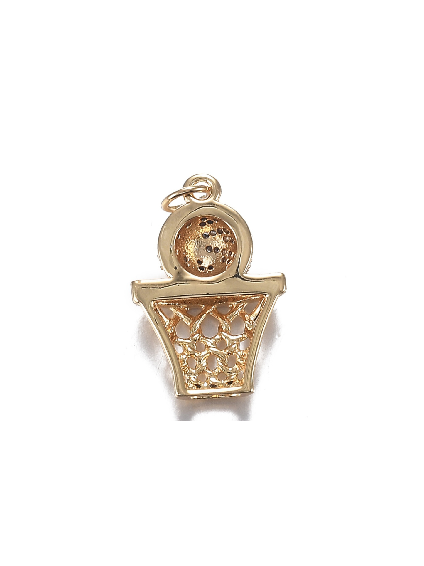 TCB Swish, Swish Basketball Charm - Gold