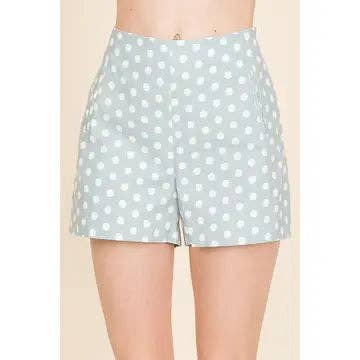 POLKA DOT PRINT LINEN LIKE SHORTS