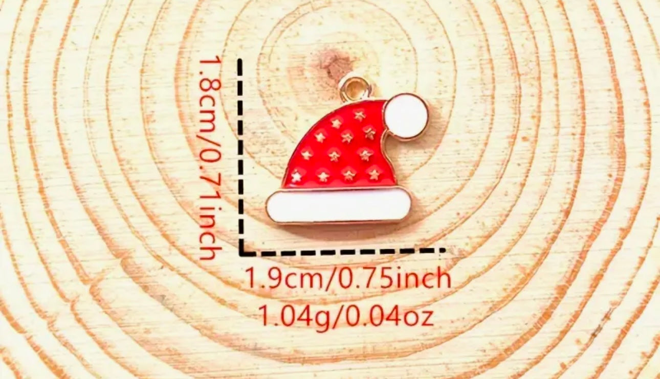 Christmas CB Santa Hat w Gold Dots Charm