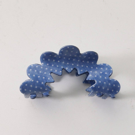 SIMPLE WAVE HAIR CLAW CLIP BLUE FLORAL ASSORTED