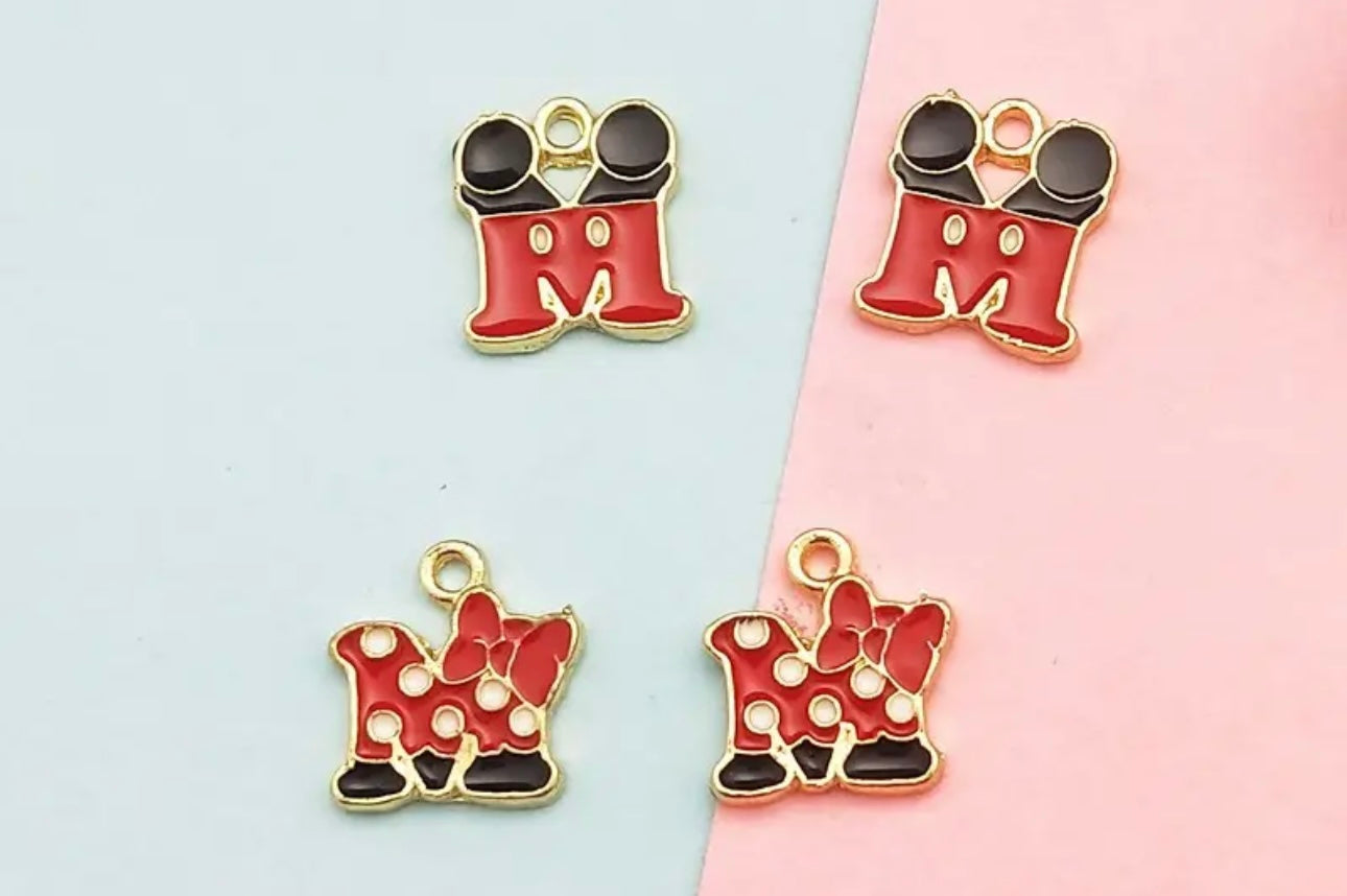 TCB Gold and Enamel Mickey/Minnie Charms