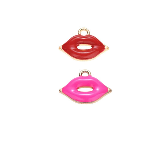 TCB Pucker Up Lips Charms Red/Pink