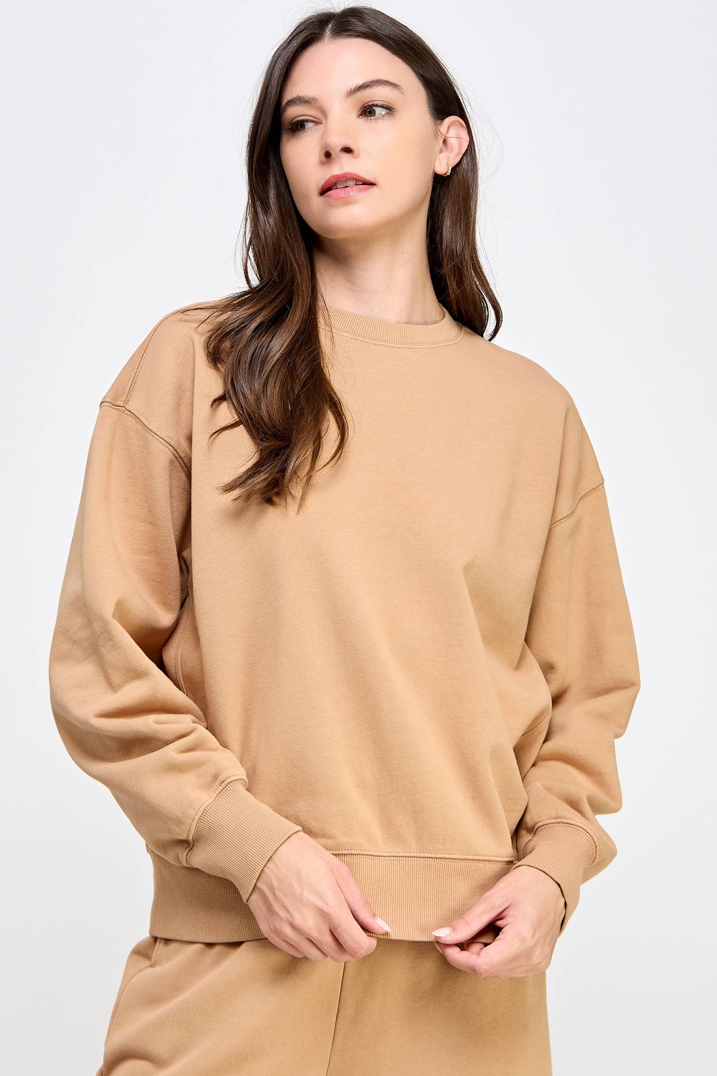 P9004T EVERYDAY SOFT FRENCH TERRY SWEATSHIRT: Pink / SMALL