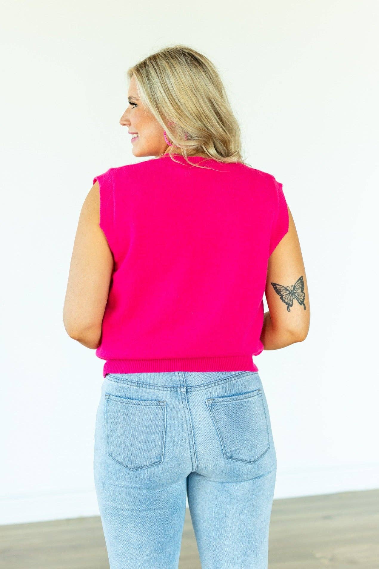 Hot Pink Heart Vest: Pink