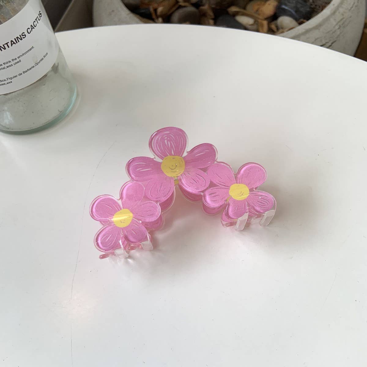 PAINTED FLOWERS DAISIES LARGE HAIR CLAW CLIP