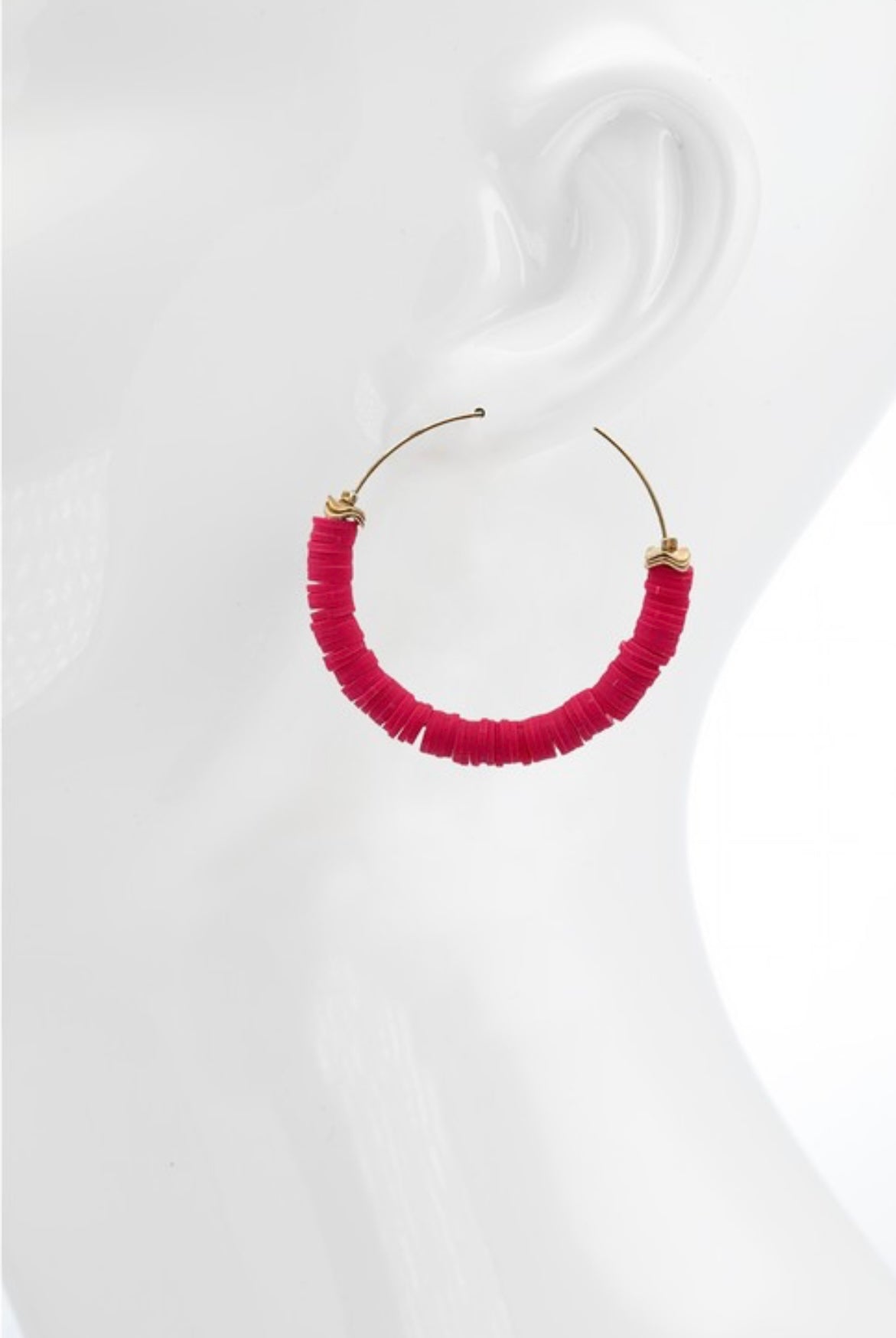 Multi Colored Gold Hoop Earring