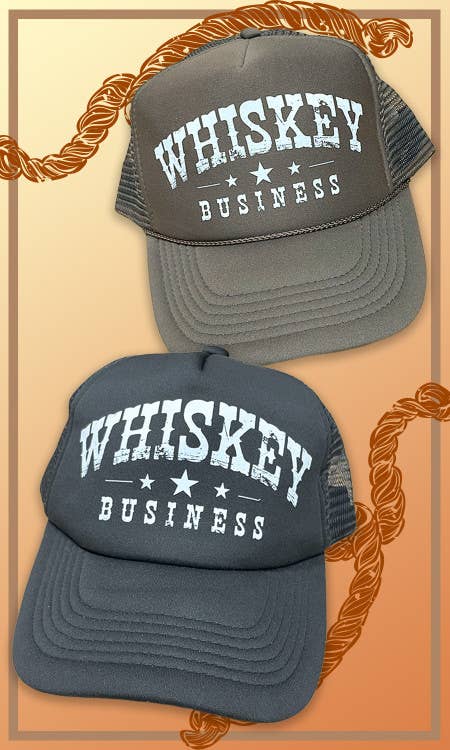 Whiskey Business Trucker Hat: Brown