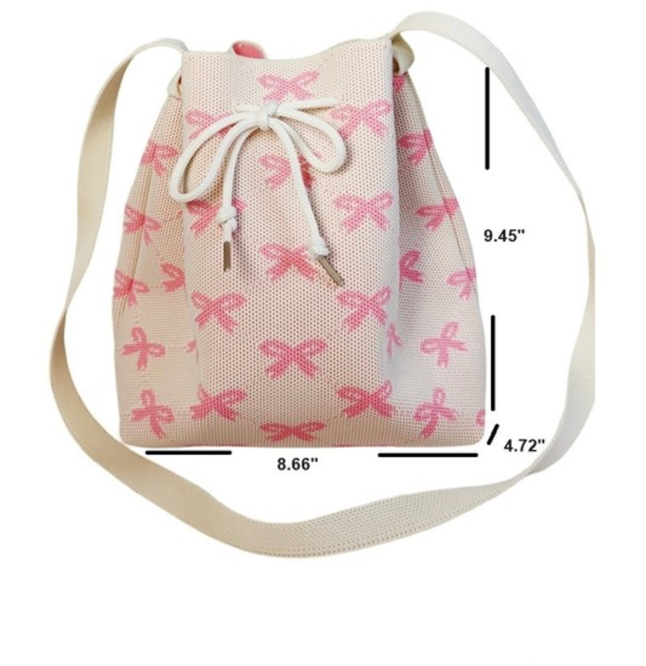 Pink Coquette Bow Bucket Crossbody