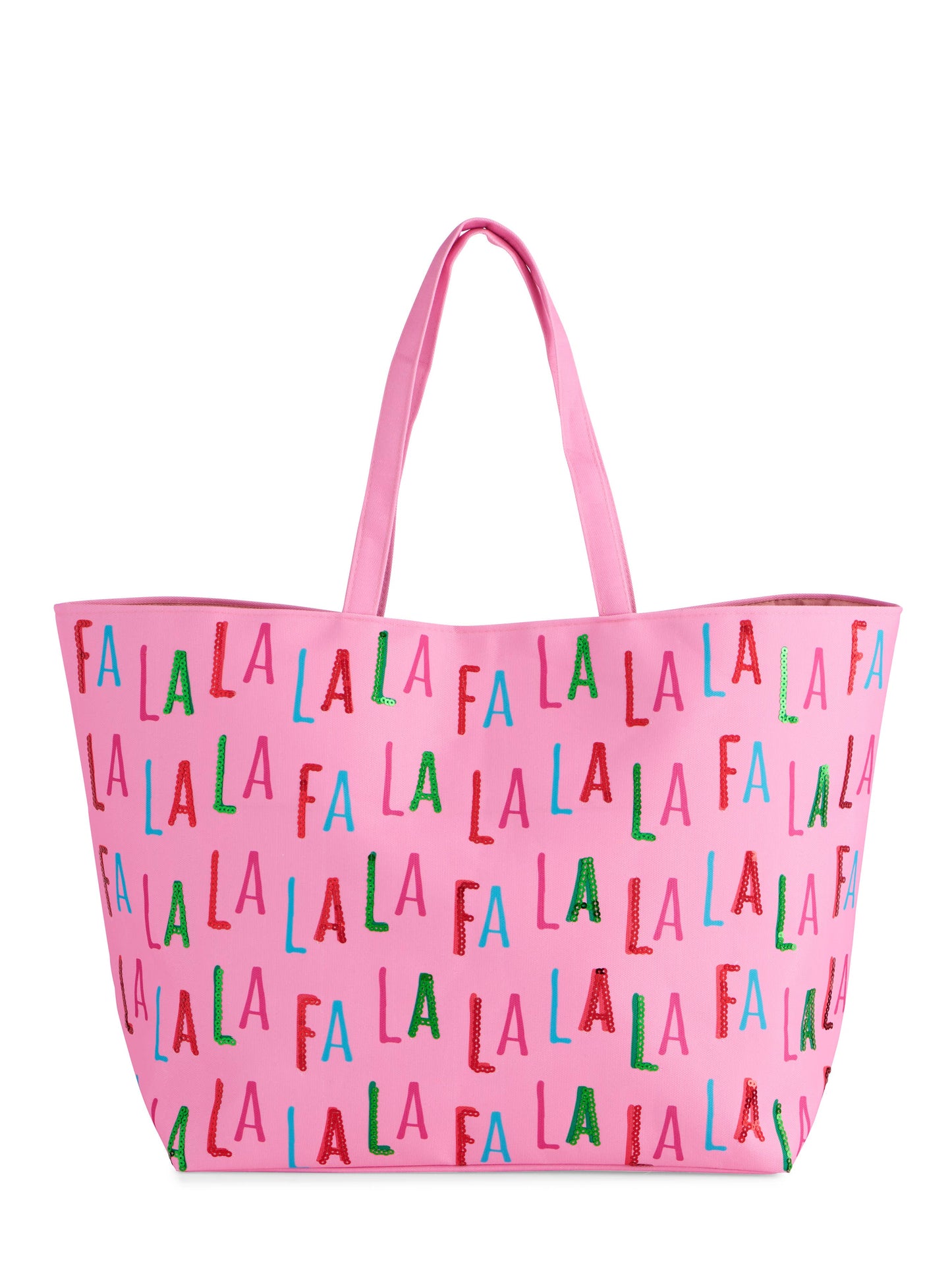 "FA LA LA" GIFTING TOTE,PINK