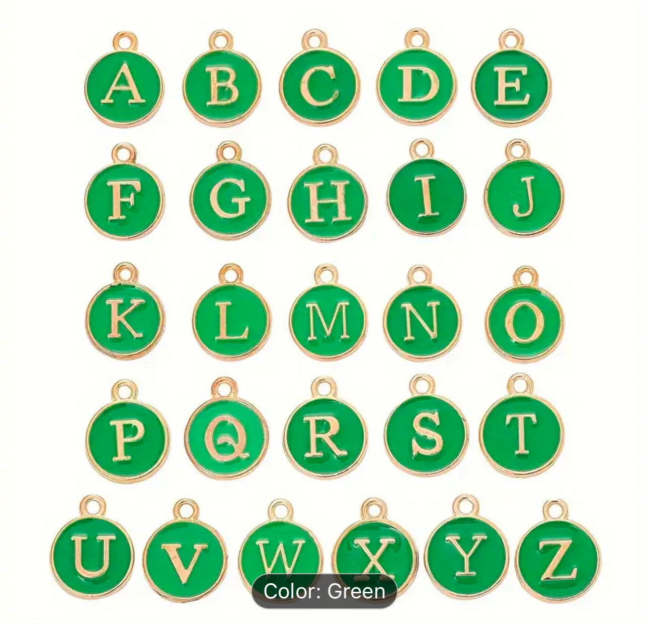 TCB Gold and Enamel Letter Charms