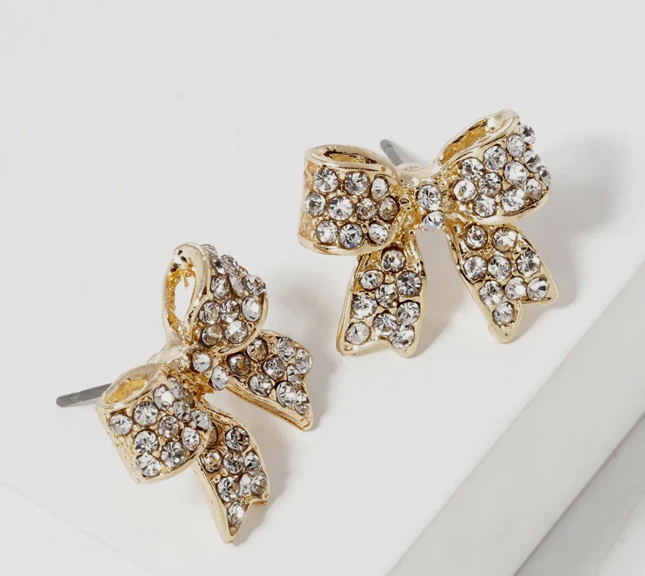 Pave Bow Stud Earrings