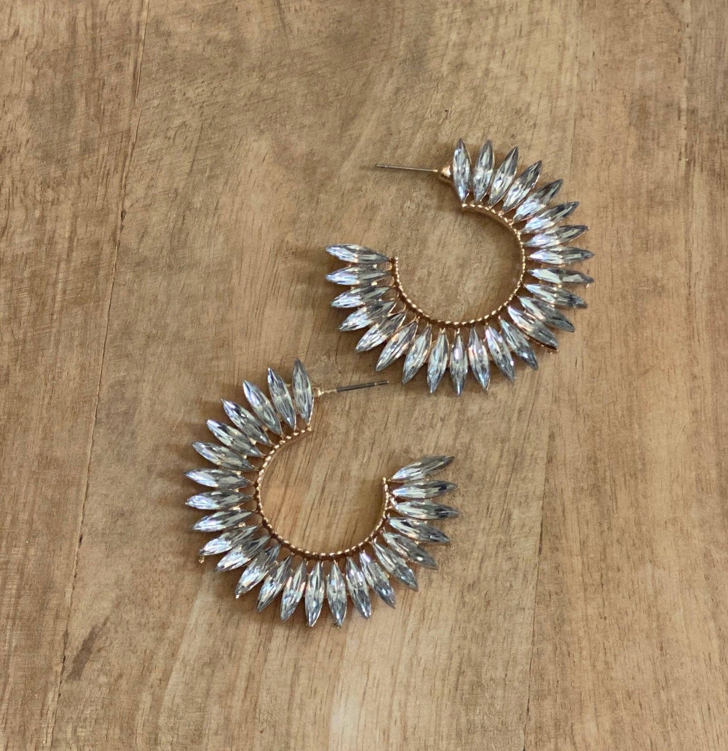 Crystal Wing Hoop Earrings