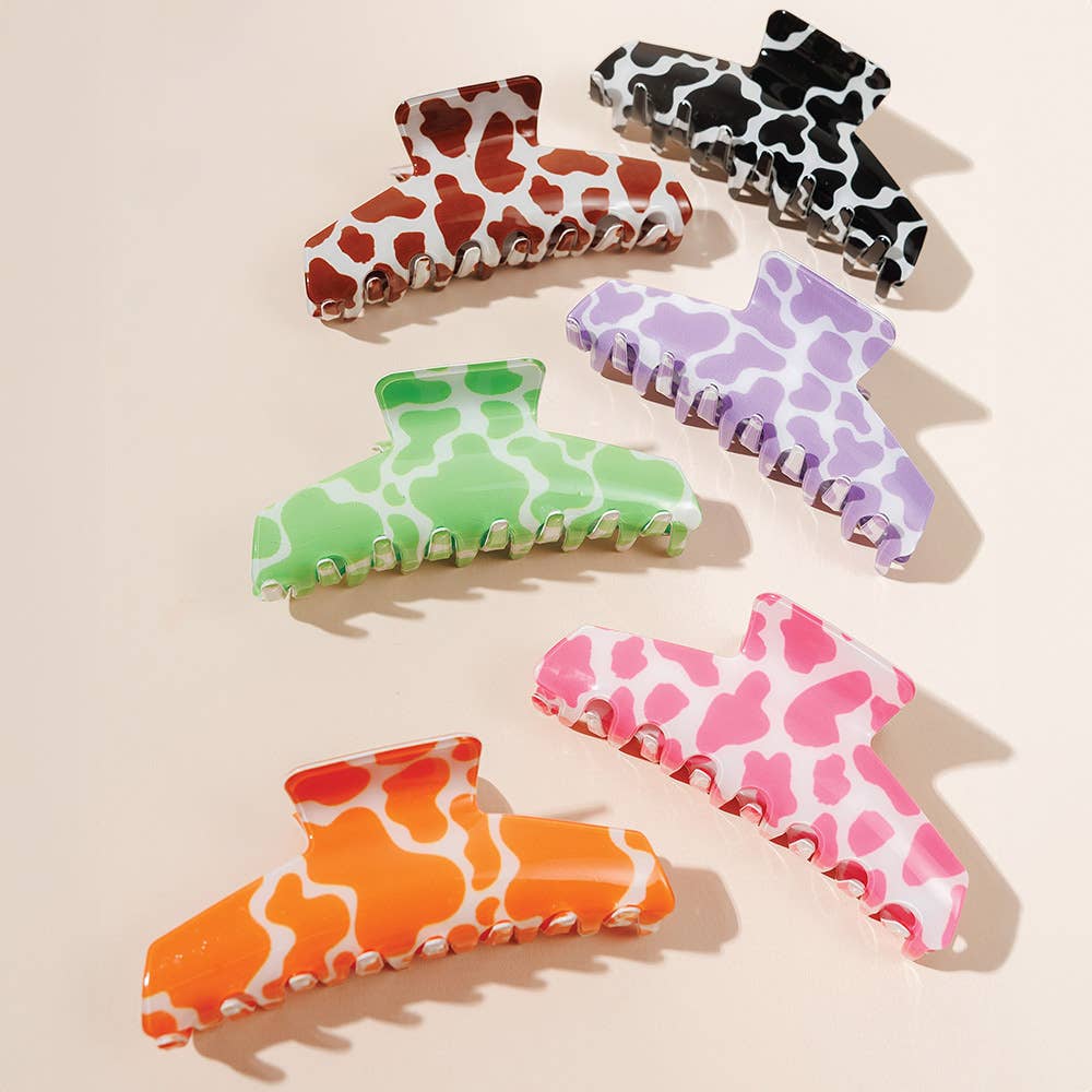 Animal Pattern Hair Claw Clip: Green
