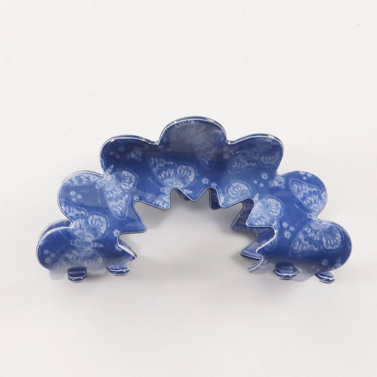 SIMPLE WAVE HAIR CLAW CLIP BLUE FLORAL ASSORTED