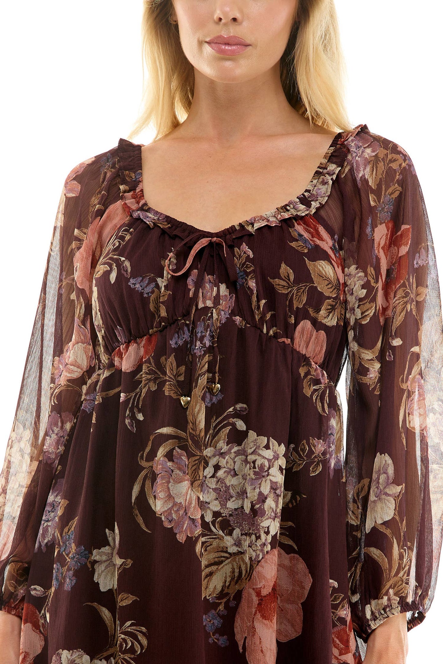 VINTAGE FLORAL EMPIRE MINI DRESS: EGMAL / S