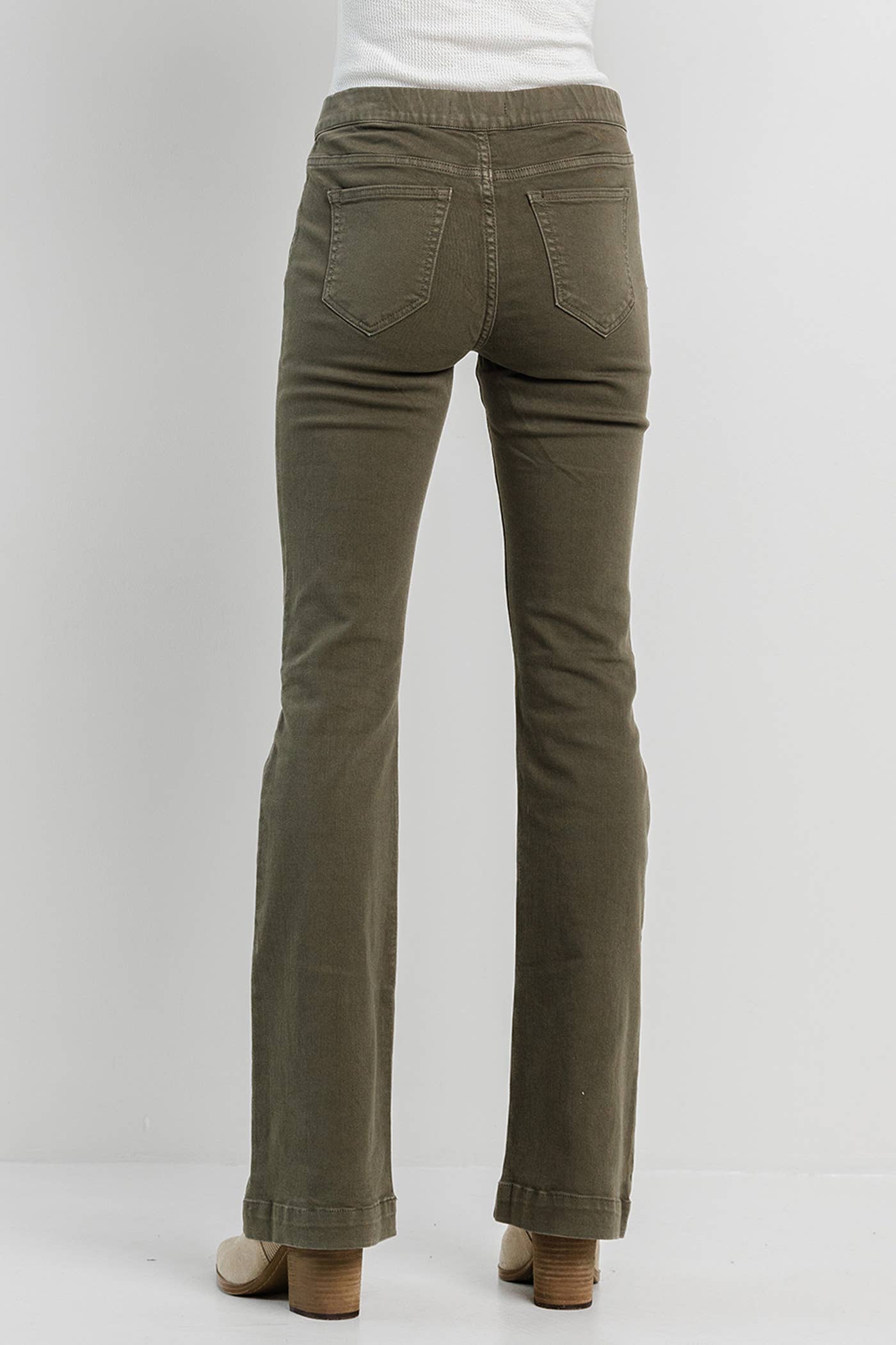 Jelly Jeans Olive Pull On Flare: Olive