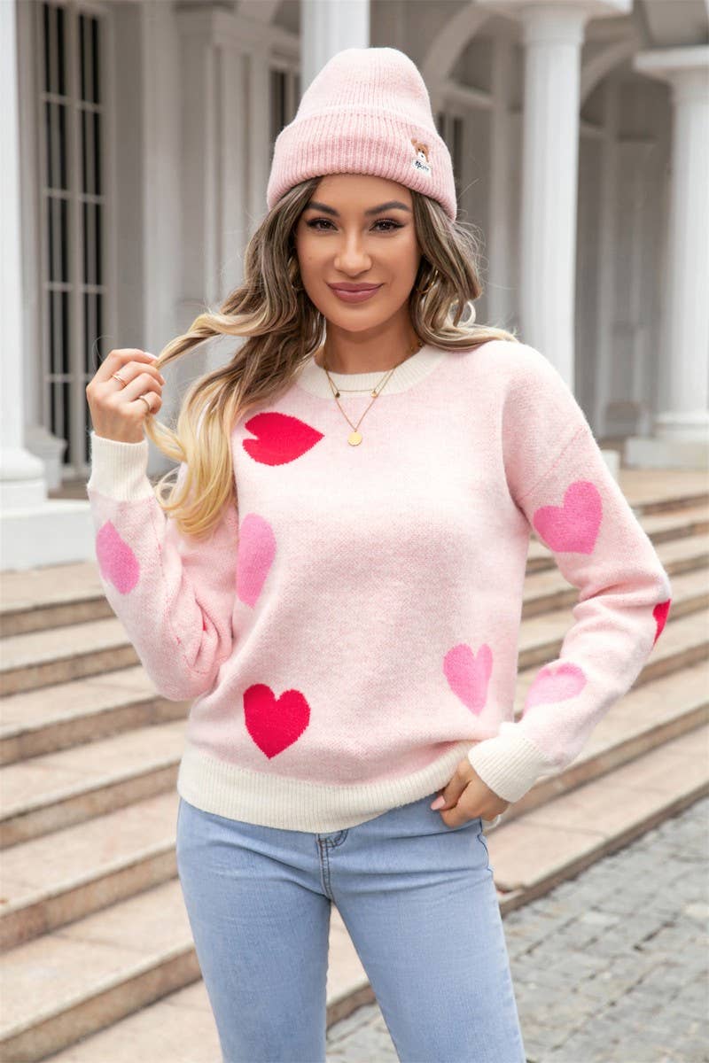 Pink Heart Sweater