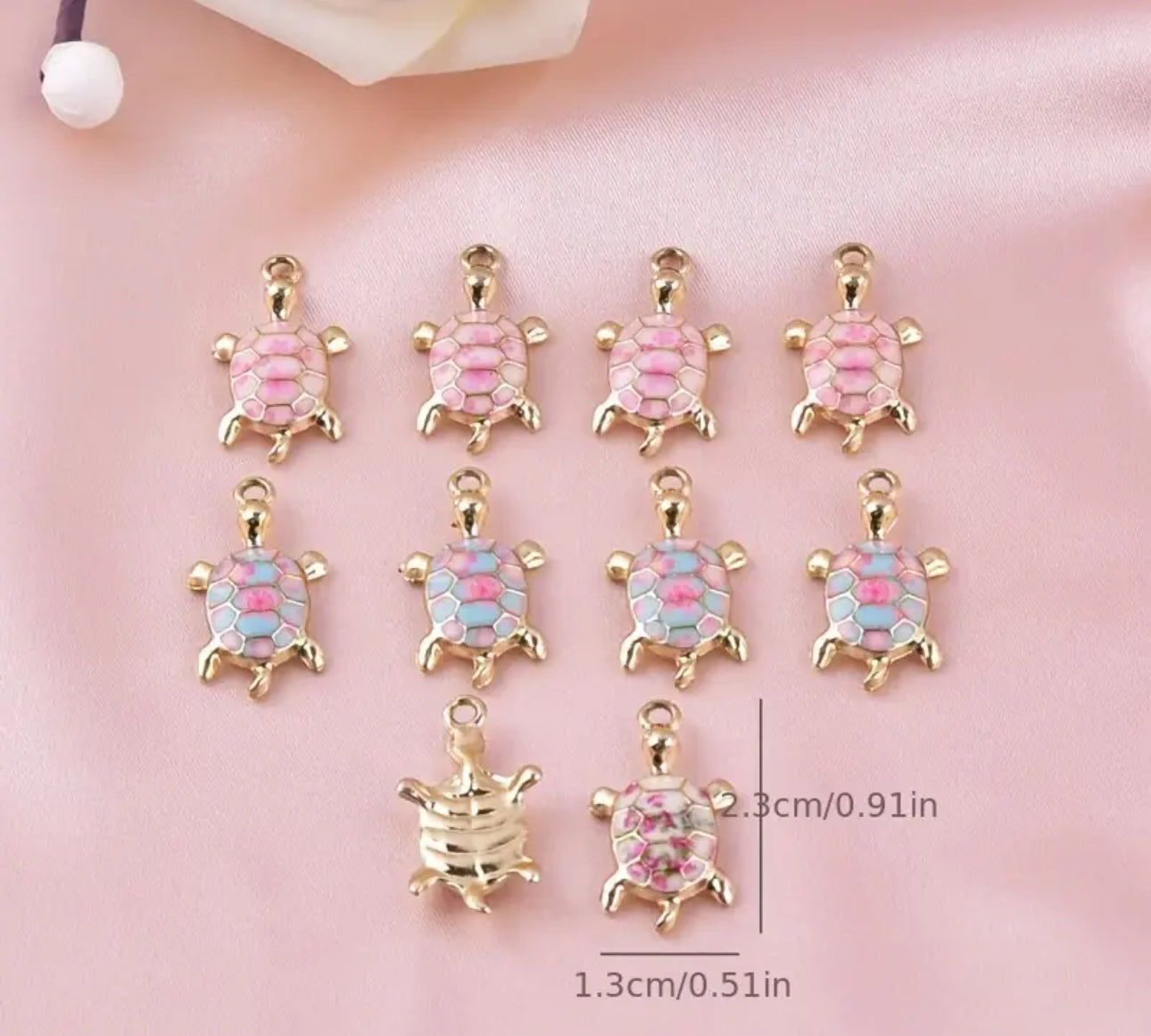 TCB Mosaic Turtle Gold Charms