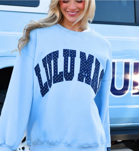 LuLu Mac Light Blue/Navy Polka Dot Sweatshirt