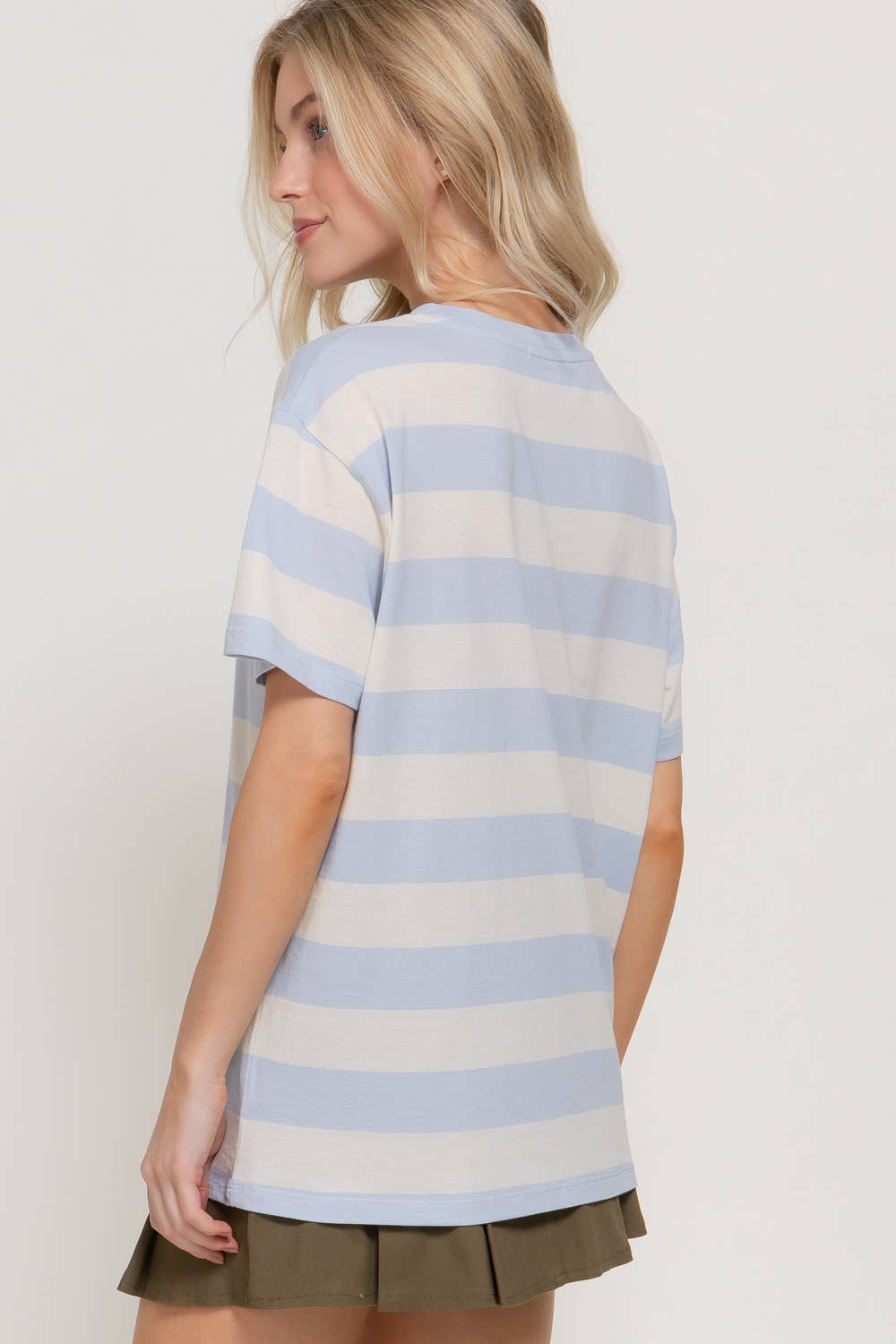 Short Sleeve Striped Graphic T-Shirt