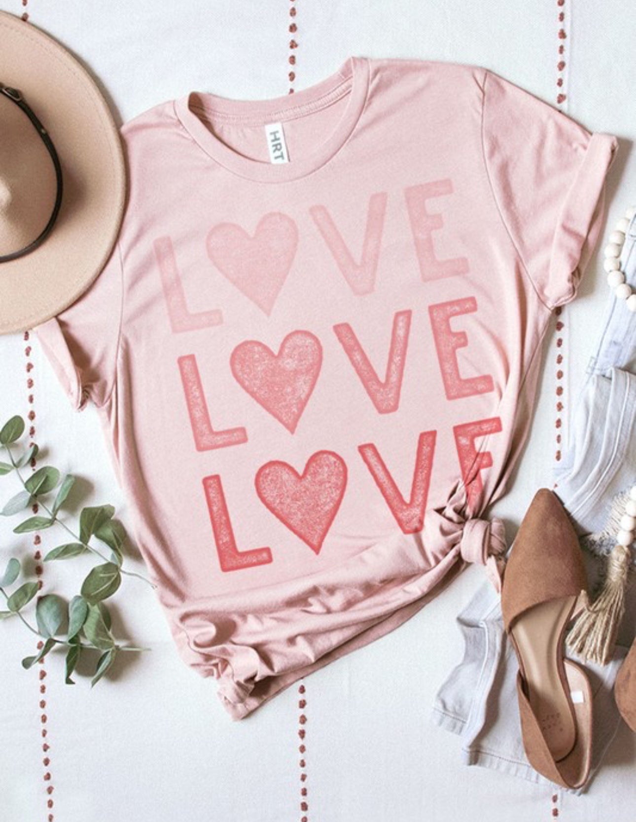 Love Love Love Valentine Graphic Tee